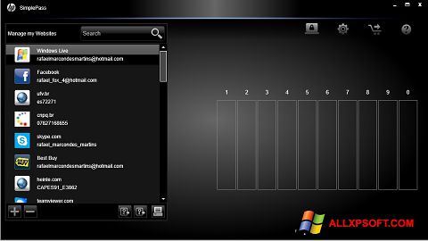 스크린 샷 HP SimplePass Windows XP