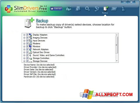 스크린 샷 SlimDrivers Windows XP