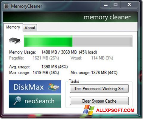 스크린 샷 Memory Cleaner Windows XP