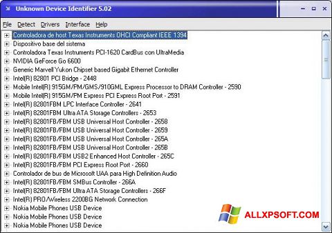스크린 샷 Unknown Device Identifier Windows XP