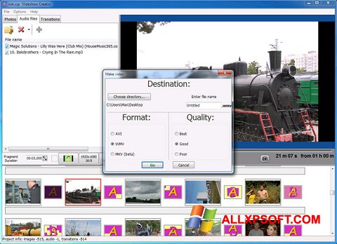 스크린 샷 Bolide Slideshow Creator Windows XP