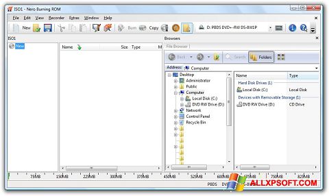 스크린 샷 Nero Burning ROM Windows XP