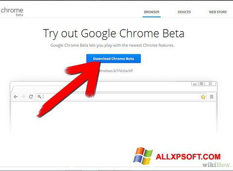 스크린 샷 Google Chrome Beta Windows XP