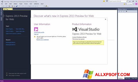 스크린 샷 Microsoft Visual Studio Express Windows XP