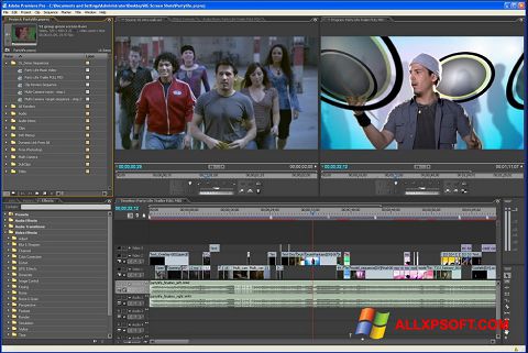 스크린 샷 Adobe Premiere Pro Windows XP