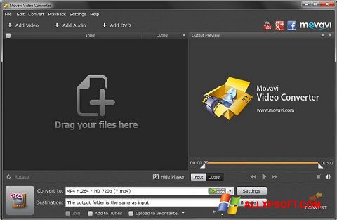스크린 샷 Movavi Video Converter Windows XP
