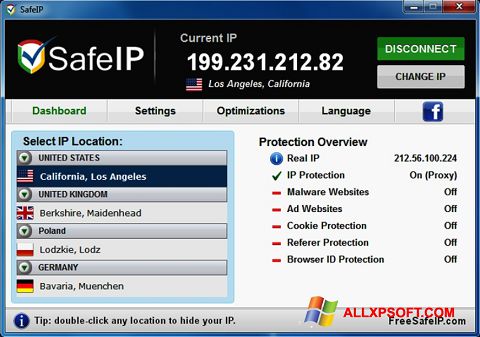 스크린 샷 SafeIP Windows XP