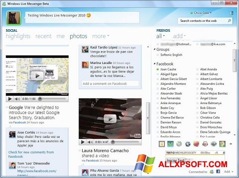 스크린 샷 Windows Live Messenger Windows XP