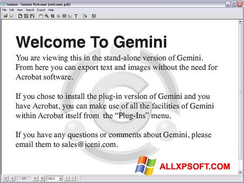 스크린 샷 Gemini Windows XP