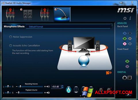 스크린 샷 Realtek Audio Driver Windows XP