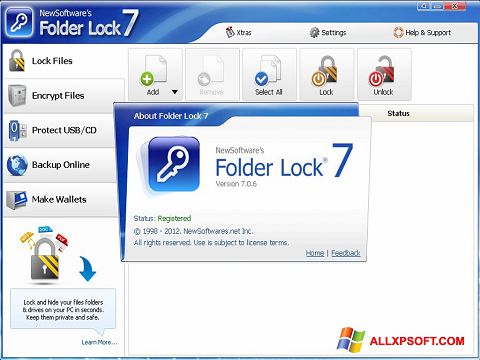 스크린 샷 Folder Lock Windows XP