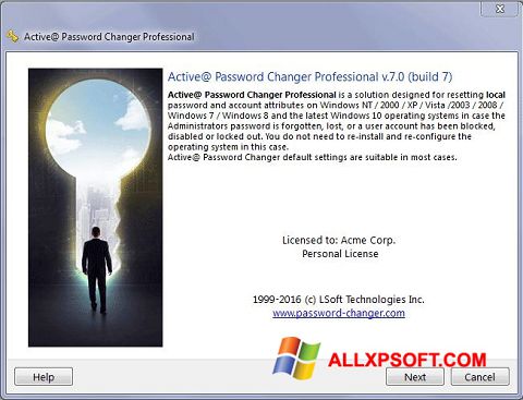 스크린 샷 Active Password Changer Windows XP