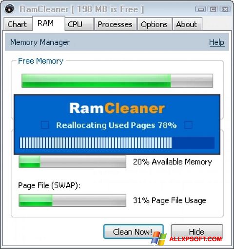 스크린 샷 RamCleaner Windows XP