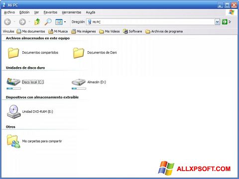 스크린 샷 Vista Drive Icon Windows XP