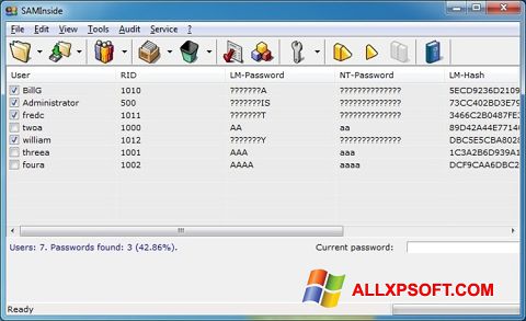 스크린 샷 SAMInside Windows XP