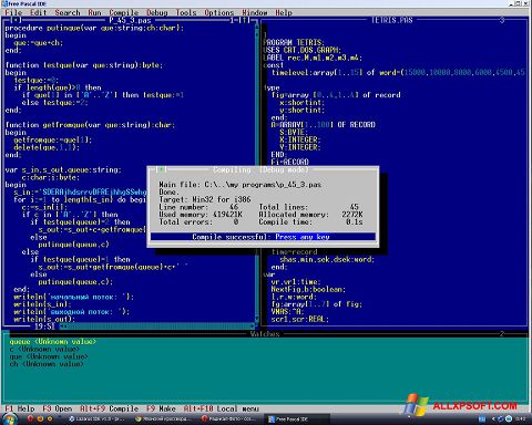 스크린 샷 Free Pascal Windows XP