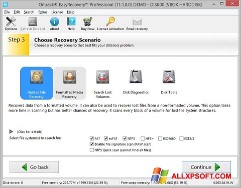 스크린 샷 EasyRecovery Professional Windows XP