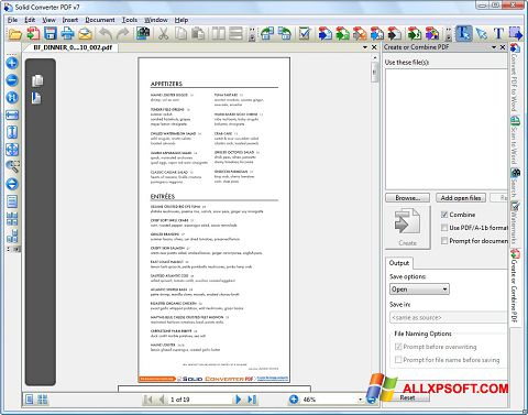 스크린 샷 Solid Converter PDF Windows XP