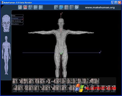 스크린 샷 MakeHuman Windows XP