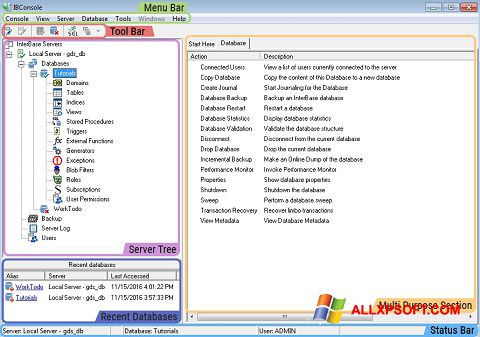 스크린 샷 InterBase Windows XP