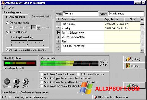 스크린 샷 Audiograbber Windows XP
