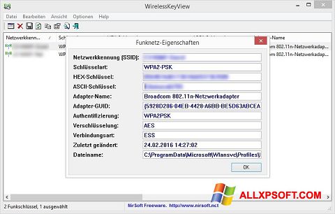 스크린 샷 WirelessKeyView Windows XP