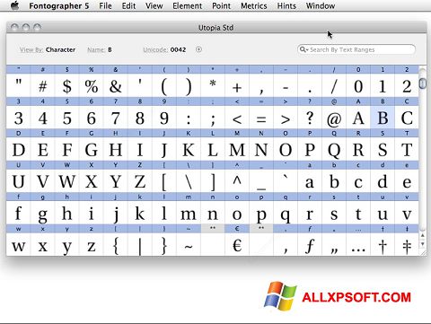 스크린 샷 Fontographer Windows XP