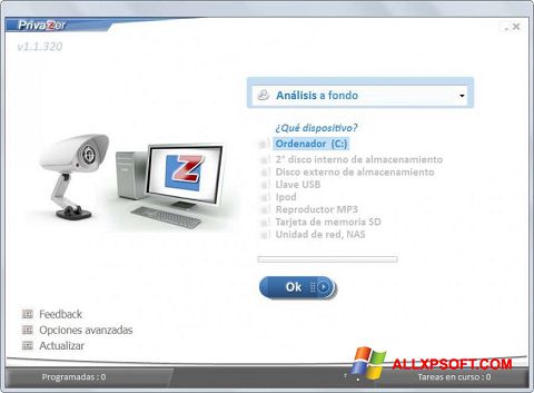 스크린 샷 PrivaZer Windows XP