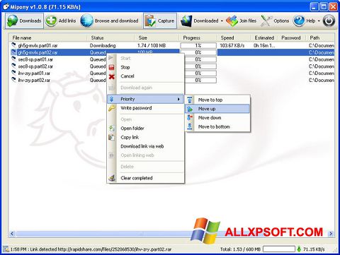 스크린 샷 Mipony Windows XP