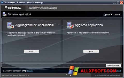 스크린 샷 BlackBerry Desktop Manager Windows XP