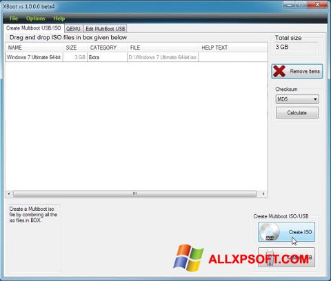 스크린 샷 XBoot Windows XP