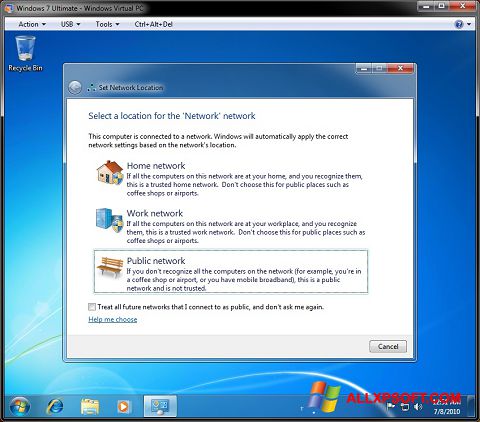 스크린 샷 Windows Virtual PC Windows XP