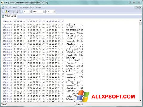 스크린 샷 Hex Editor Windows XP