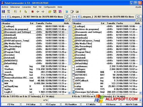 스크린 샷 Total Commander Windows XP