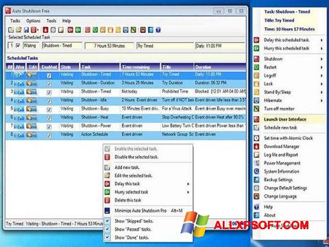 스크린 샷 Auto ShutDown Windows XP