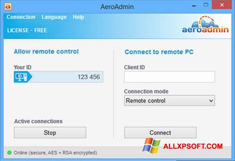 스크린 샷 AeroAdmin Windows XP